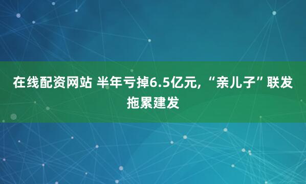 在线配资网站 半年亏掉6.5亿元, “亲儿子”联发拖累建发